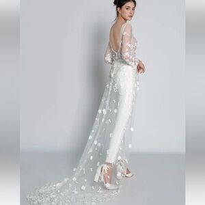 NWB Milanoo White Bridal Jumpsuit Sz 14